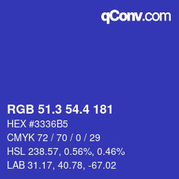 カラーコード: RGB 51.3 54.4 181 | qconv.com