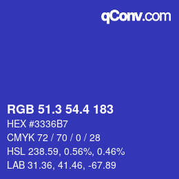 カラーコード: RGB 51.3 54.4 183 | qconv.com