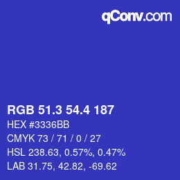 カラーコード: RGB 51.3 54.4 187 | qconv.com