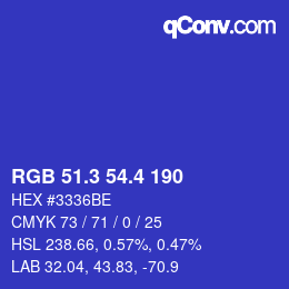 カラーコード: RGB 51.3 54.4 190 | qconv.com
