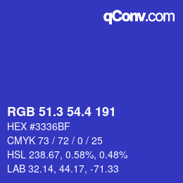 カラーコード: RGB 51.3 54.4 191 | qconv.com