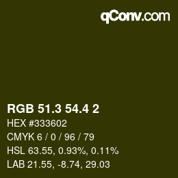 カラーコード: RGB 51.3 54.4 2 | qconv.com