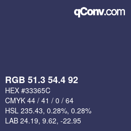 カラーコード: RGB 51.3 54.4 92 | qconv.com