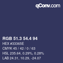 カラーコード: RGB 51.3 54.4 94 | qconv.com