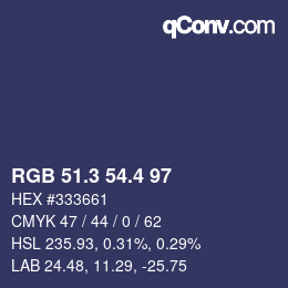 カラーコード: RGB 51.3 54.4 97 | qconv.com