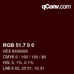 カラーコード: RGB 51.7 0 0 | qconv.com