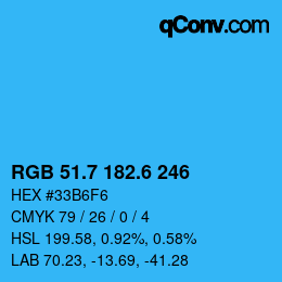 カラーコード: RGB 51.7 182.6 246 | qconv.com