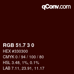 カラーコード: RGB 51.7 3 0 | qconv.com