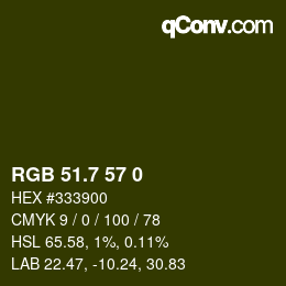 カラーコード: RGB 51.7 57 0 | qconv.com