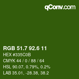 カラーコード: RGB 51.7 92.6 11 | qconv.com