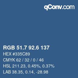 カラーコード: RGB 51.7 92.6 137 | qconv.com
