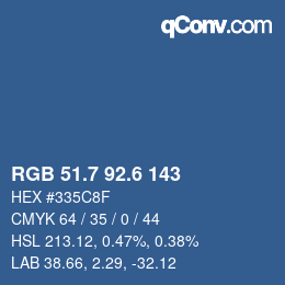 カラーコード: RGB 51.7 92.6 143 | qconv.com