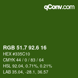 カラーコード: RGB 51.7 92.6 16 | qconv.com
