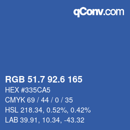 カラーコード: RGB 51.7 92.6 165 | qconv.com