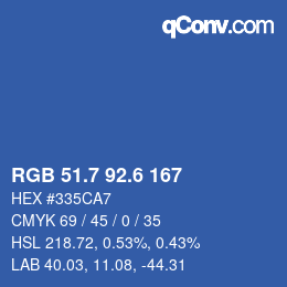 カラーコード: RGB 51.7 92.6 167 | qconv.com