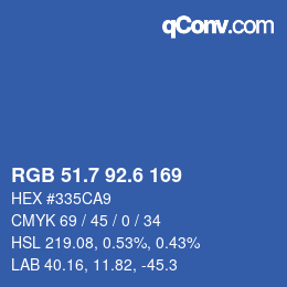 カラーコード: RGB 51.7 92.6 169 | qconv.com
