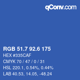 カラーコード: RGB 51.7 92.6 175 | qconv.com