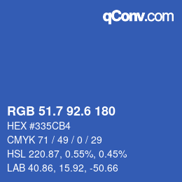 カラーコード: RGB 51.7 92.6 180 | qconv.com