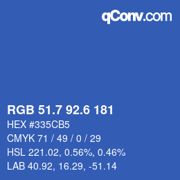 カラーコード: RGB 51.7 92.6 181 | qconv.com