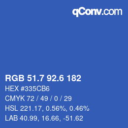 カラーコード: RGB 51.7 92.6 182 | qconv.com