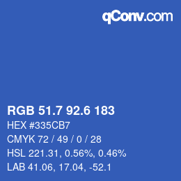カラーコード: RGB 51.7 92.6 183 | qconv.com