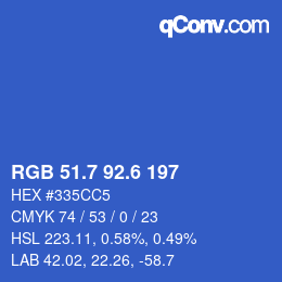 カラーコード: RGB 51.7 92.6 197 | qconv.com