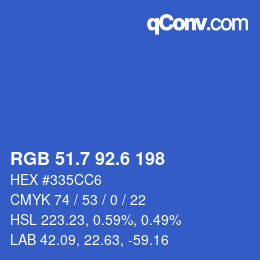 カラーコード: RGB 51.7 92.6 198 | qconv.com