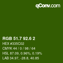カラーコード: RGB 51.7 92.6 2 | qconv.com