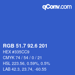 カラーコード: RGB 51.7 92.6 201 | qconv.com