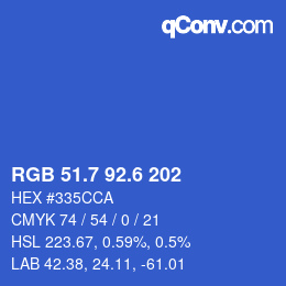 カラーコード: RGB 51.7 92.6 202 | qconv.com