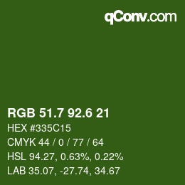 カラーコード: RGB 51.7 92.6 21 | qconv.com