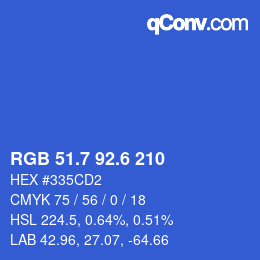 カラーコード: RGB 51.7 92.6 210 | qconv.com
