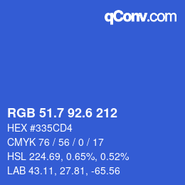 カラーコード: RGB 51.7 92.6 212 | qconv.com