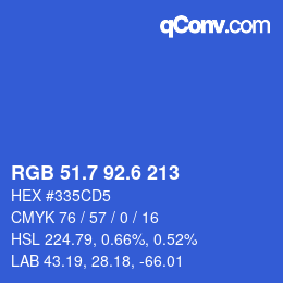 カラーコード: RGB 51.7 92.6 213 | qconv.com