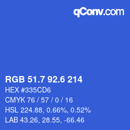カラーコード: RGB 51.7 92.6 214 | qconv.com