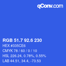 カラーコード: RGB 51.7 92.6 230 | qconv.com