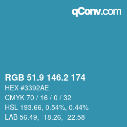 Color code: RGB 51.9 146.2 174 | qconv.com