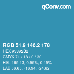 カラーコード: RGB 51.9 146.2 178 | qconv.com