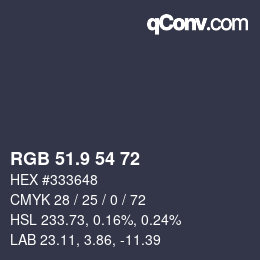 Color code: RGB 51.9 54 72 | qconv.com