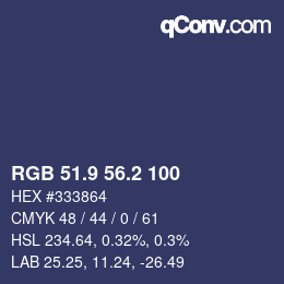 カラーコード: RGB 51.9 56.2 100 | qconv.com