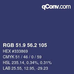 Color code: RGB 51.9 56.2 105 | qconv.com