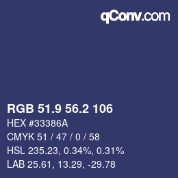 Color code: RGB 51.9 56.2 106 | qconv.com