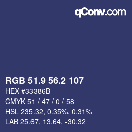 Color code: RGB 51.9 56.2 107 | qconv.com