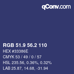 カラーコード: RGB 51.9 56.2 110 | qconv.com