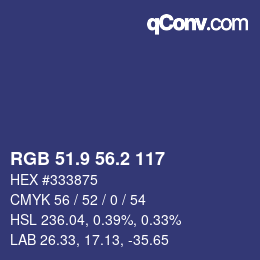 Color code: RGB 51.9 56.2 117 | qconv.com