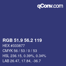 Color code: RGB 51.9 56.2 119 | qconv.com