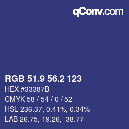 Color code: RGB 51.9 56.2 123 | qconv.com