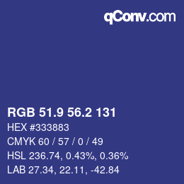 カラーコード: RGB 51.9 56.2 131 | qconv.com