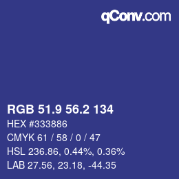 カラーコード: RGB 51.9 56.2 134 | qconv.com