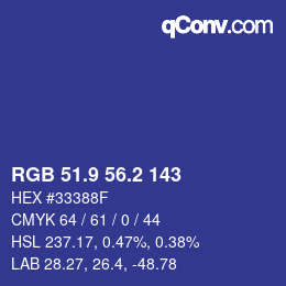 カラーコード: RGB 51.9 56.2 143 | qconv.com